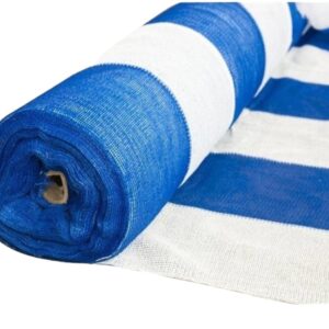 MEDIA SOMBRA PESADA RAYADA AZUL Y BLANCA %80 50MTS