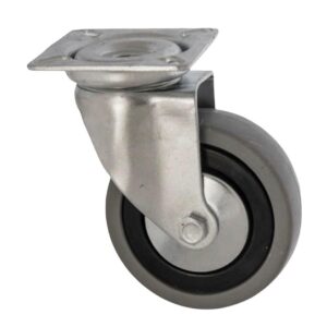 RUEDA CON BASE GOMA GRIS  50 MM --