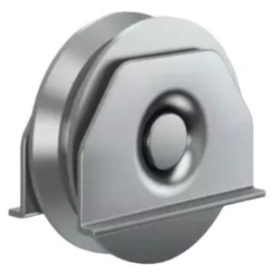 RUEDA DE ACERO P/ PORTON EN V  110 MM  C/ BASE